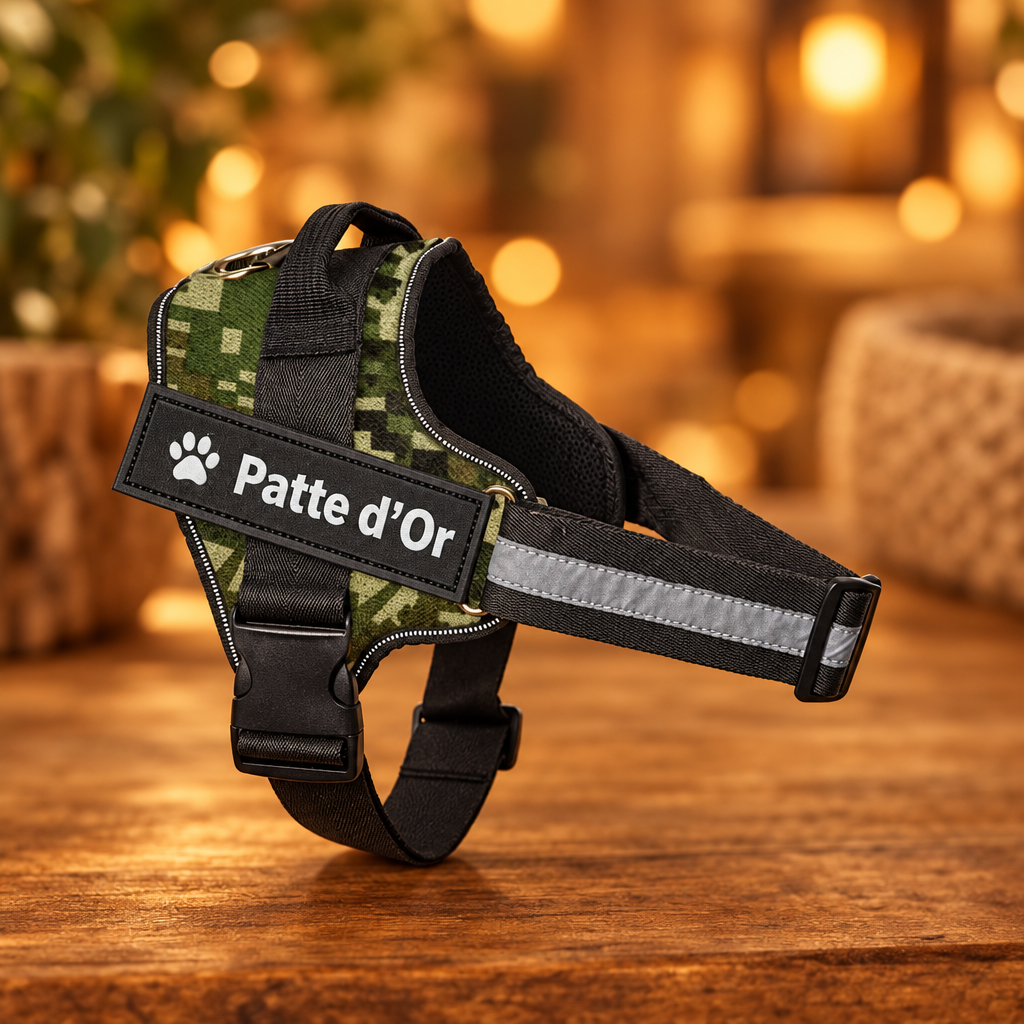 Harnais camouflage vert Patte d'Or