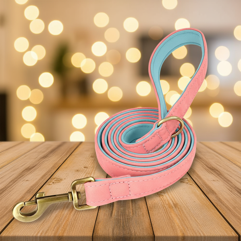 Laisse rose clair fond lifestyle